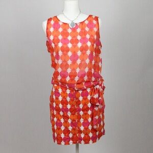 60s Mod New York & Company Orange and Pink Patterned Set
